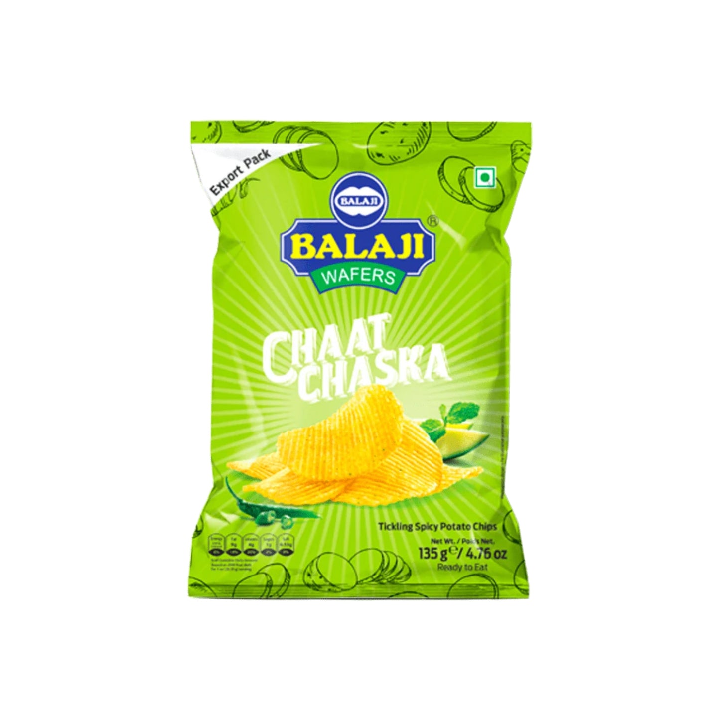 Balaji chaat chaska potato chips 135 gm