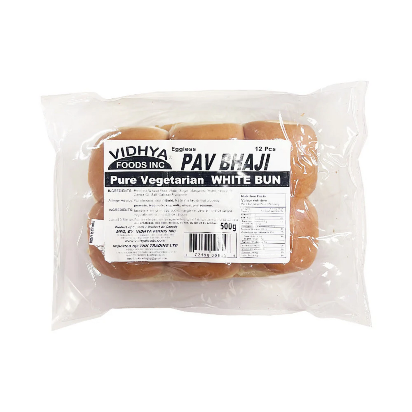 Vidhya Pav Bhaji Buns 500g (12 pieces)