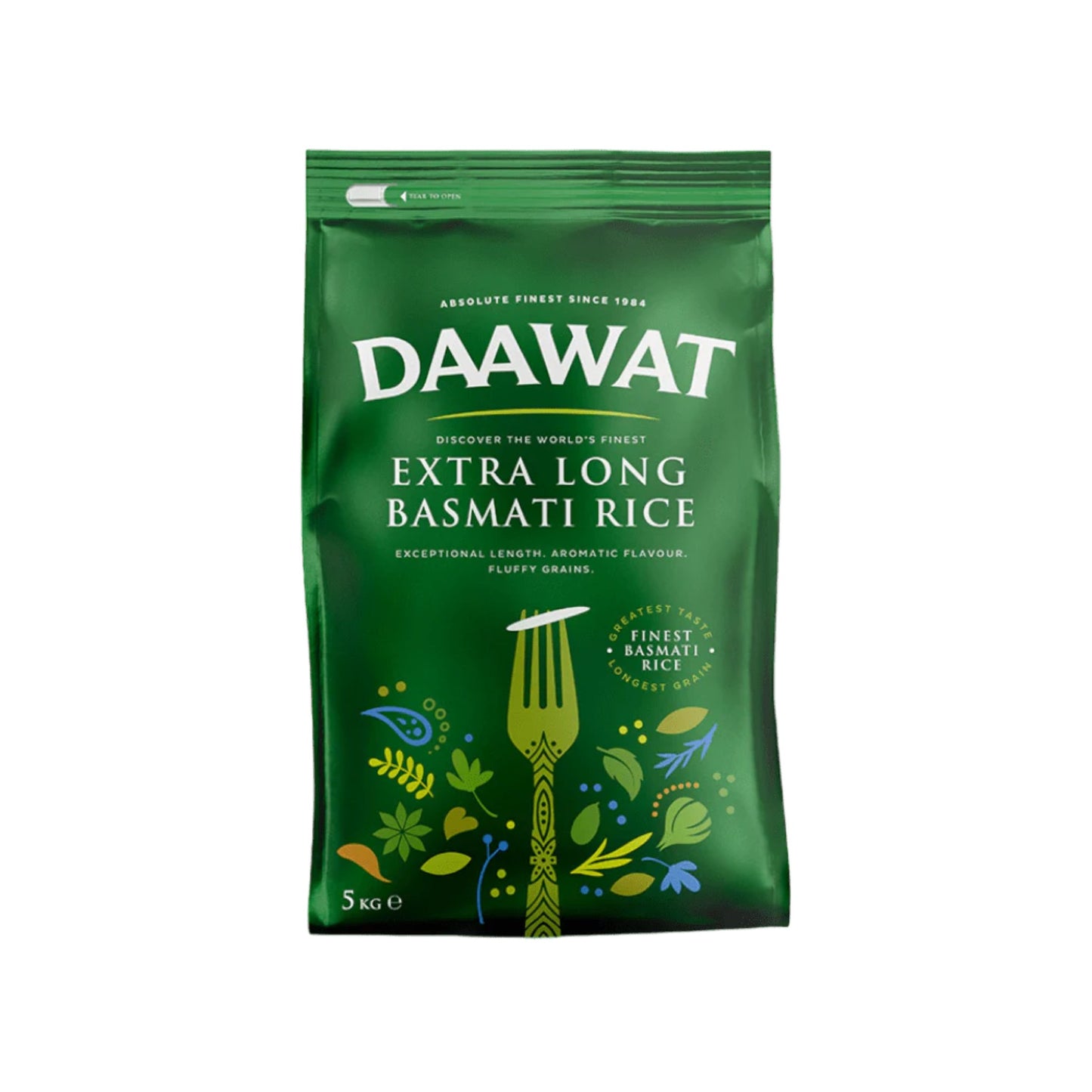 Daawat basmati rice extra long 5kg (green bag)