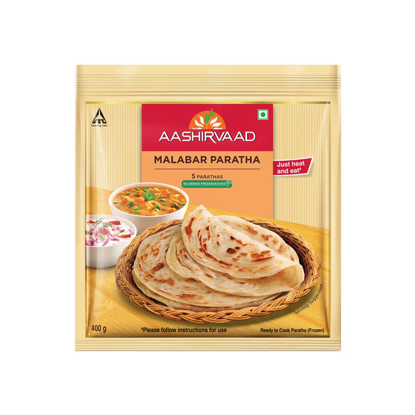 Frozen Aashirvad Malabar Parantha 360g