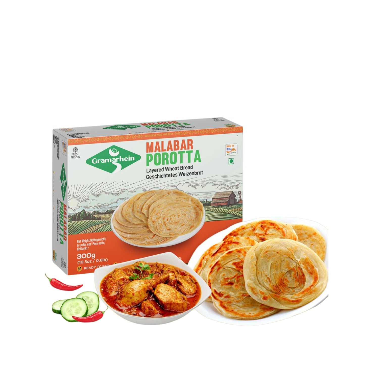 Frozen Gramarhein Parotta Malabar 300g