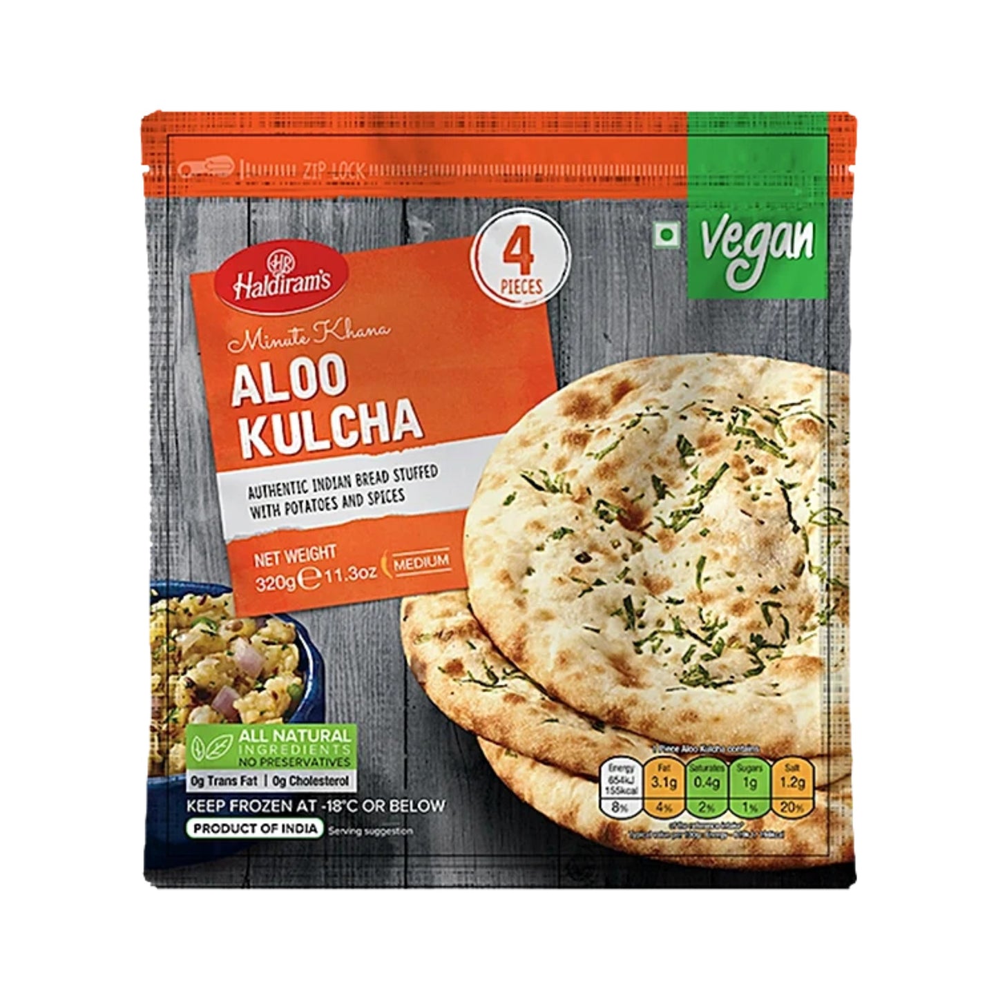 Frozen Haldiram aloo kulcha 320g