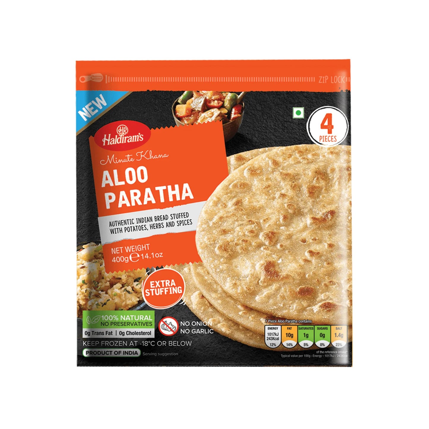 Frozen Haldiram mix veg paratha 400g