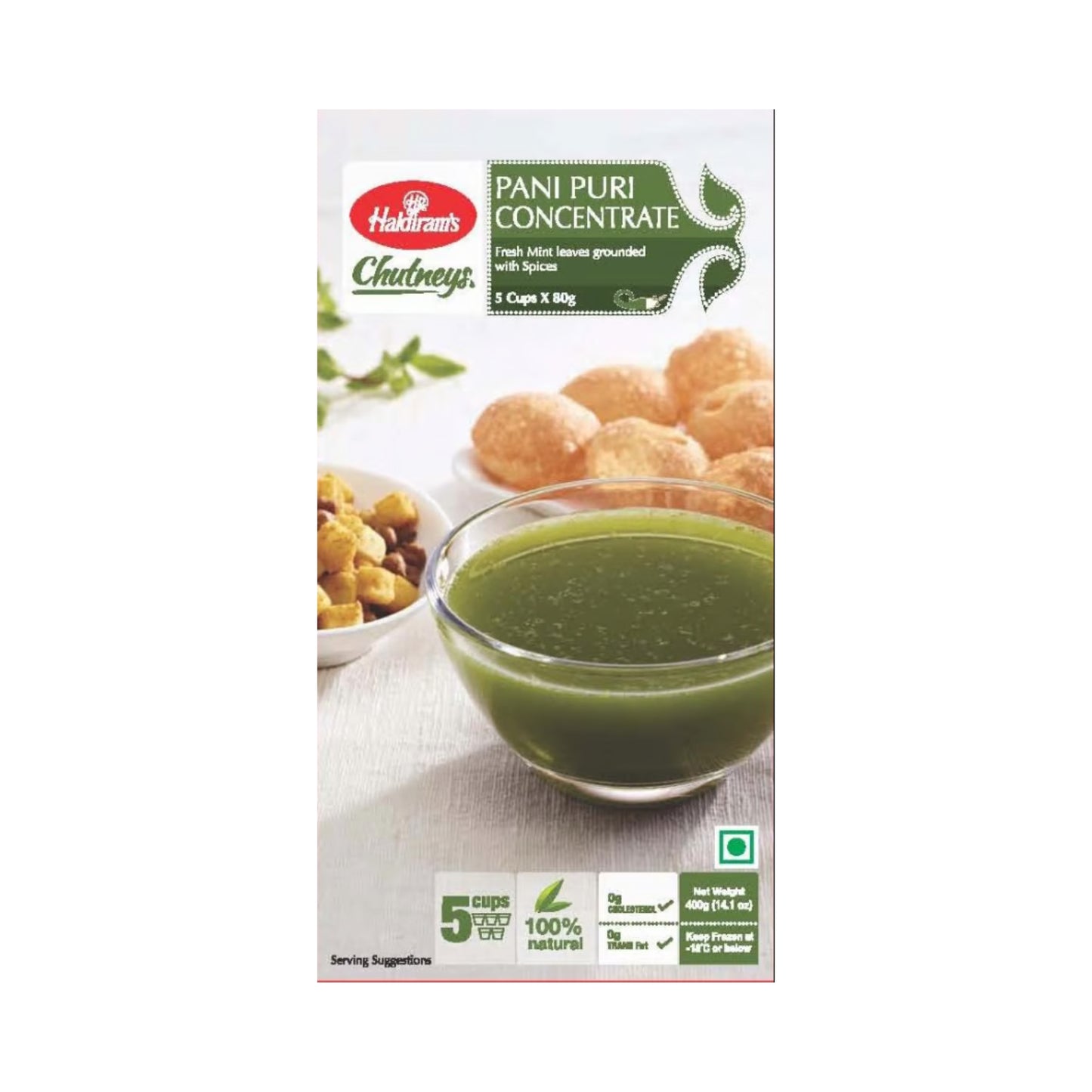 Frozen Haldiram pani puri concentrate cups 5pc