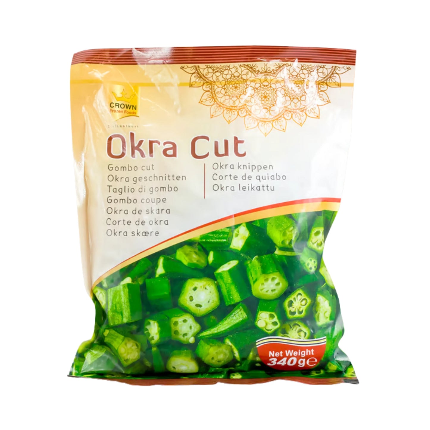 Frozen crown okra cut 340g