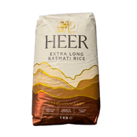 Bag of Heer Extra Long Basmati Rice on a white background